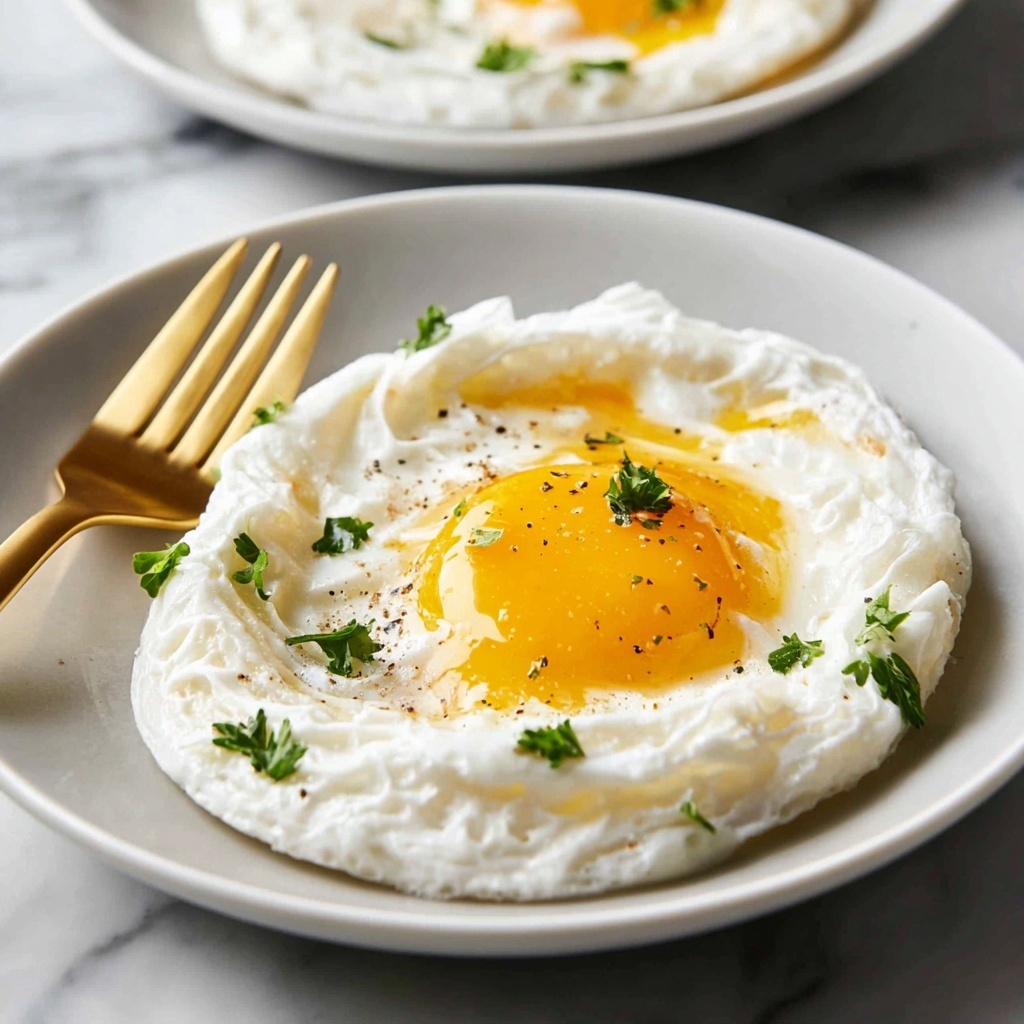 Cloud Eggs with Flavor Variations: Ham & Swiss, Garlic & Parmesan, Bacon & Cheddar, Gruyere & Chives Recipe - Recipe Image