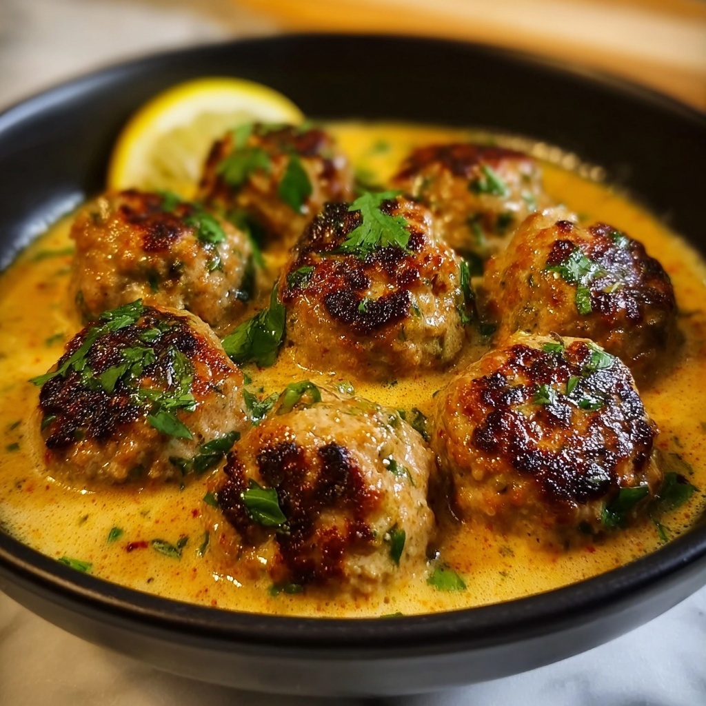 Thai Spiced Chicken Meatballs in Coconut Curry Recipe - Recipe Image