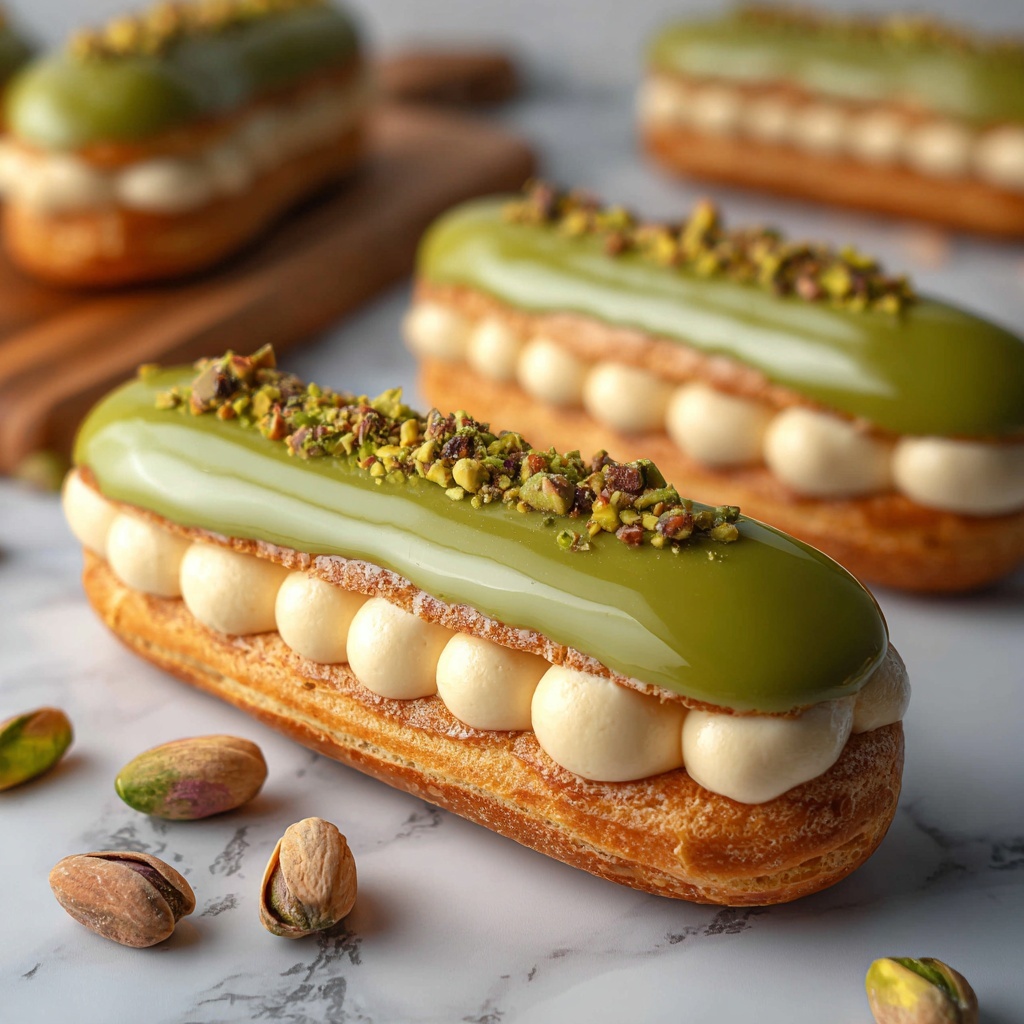 Pistachio Éclairs Recipe - Recipe Image