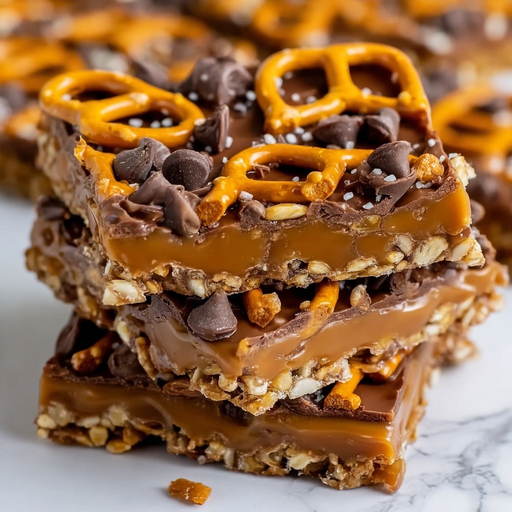 Caramel Pretzel Crack Bars Recipe - Recipe Image