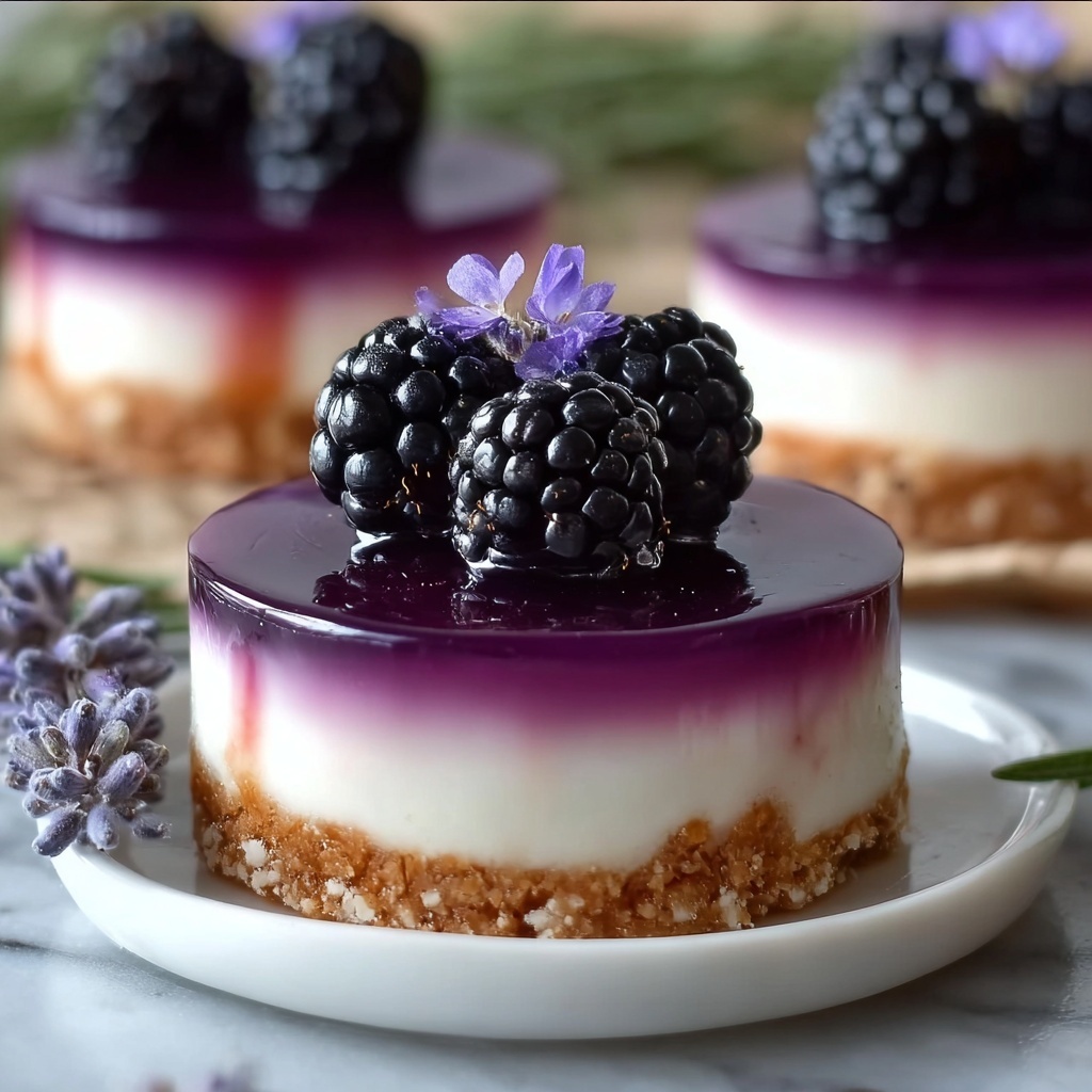 Mini Blackberry Lavender Cheesecakes Recipe - Recipe Image
