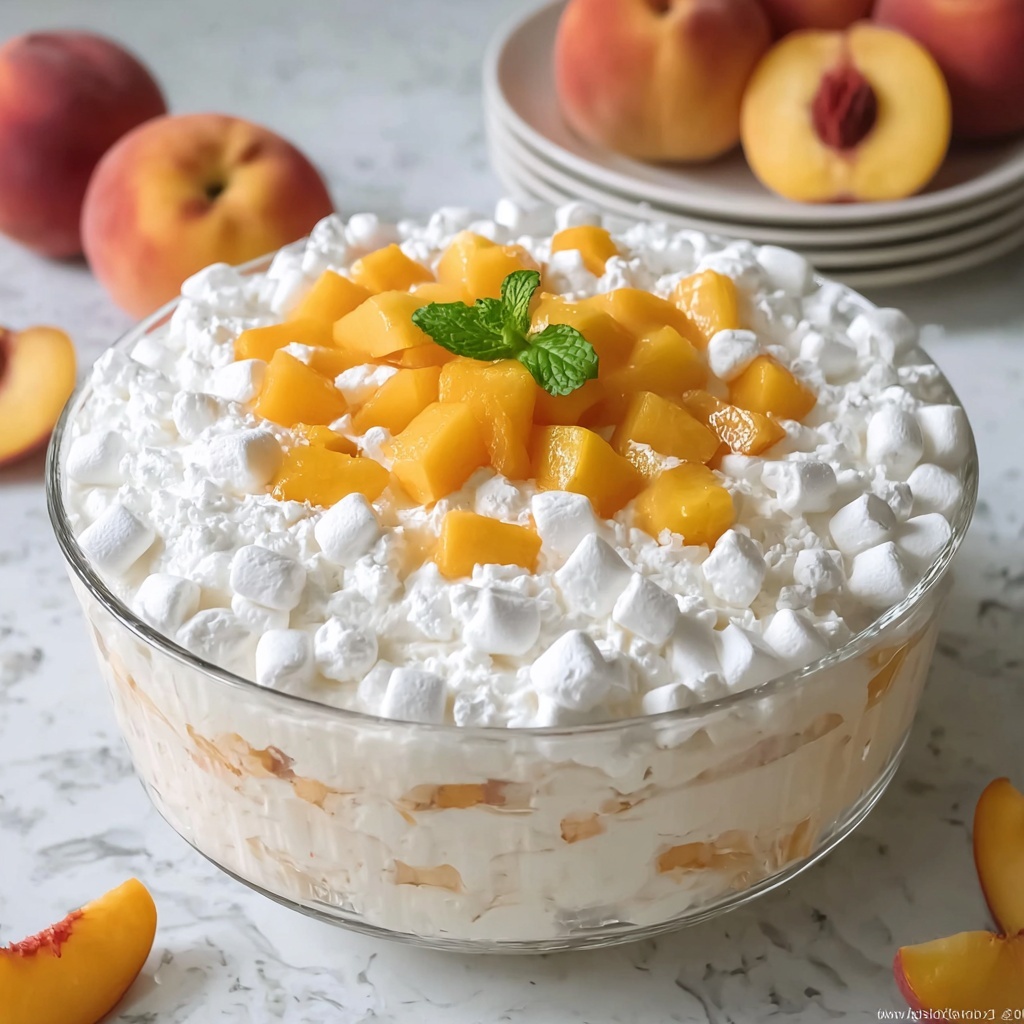 Peach Fluff Salad Recipe - Recipe Image