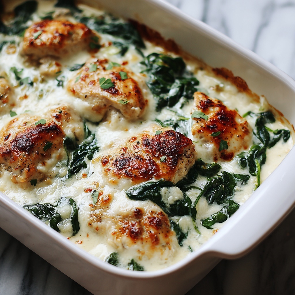 Chicken and Spinach Casserole with Cream Cheese Recipe - Recipe Image