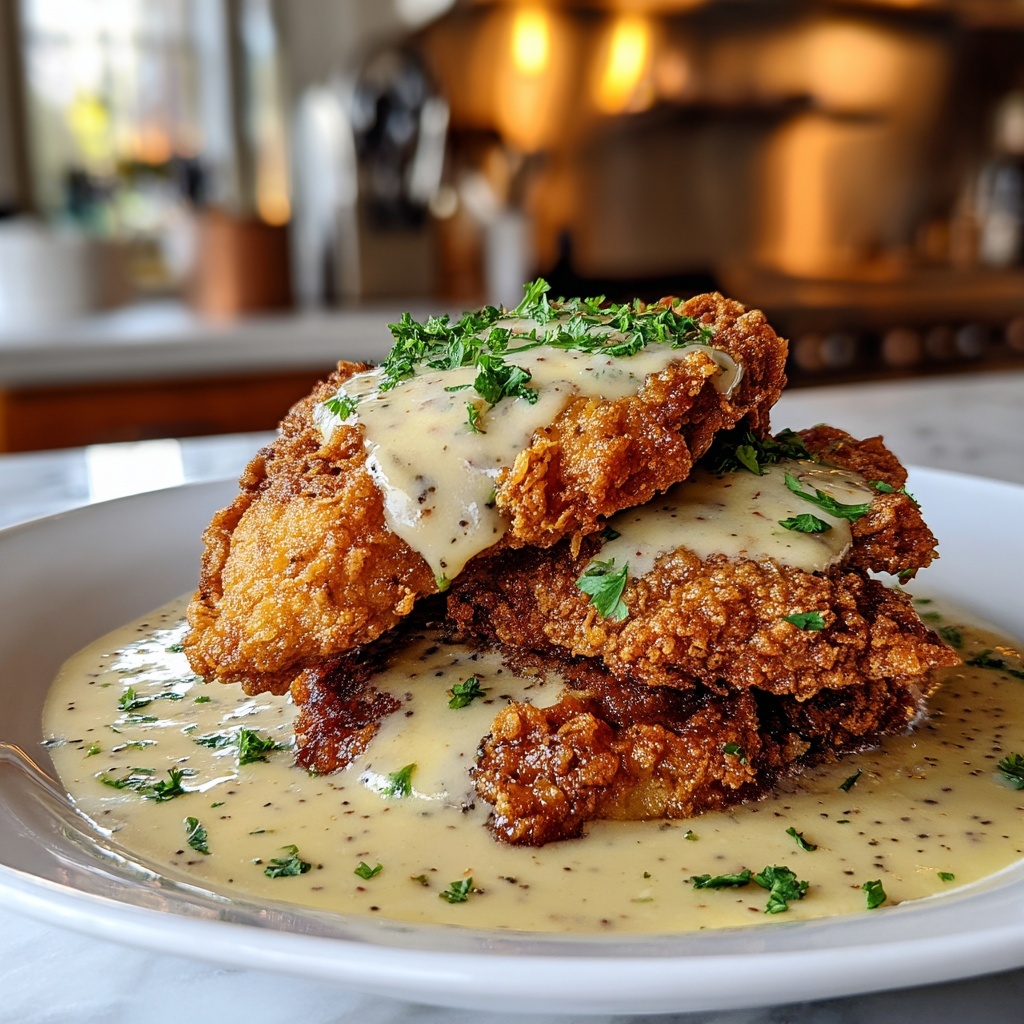 Crispy Parmesan Chicken with Dreamy Garlic Cream Sauce Recipe - Recipe Image