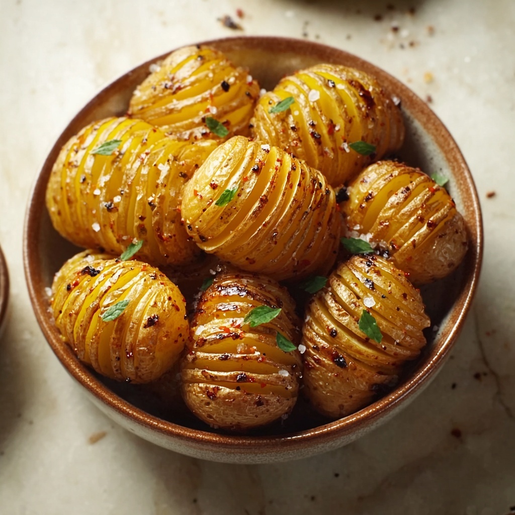 Salt & Pepper Mini Hasselback Potatoes with Cajun Dip Recipe - Recipe Image