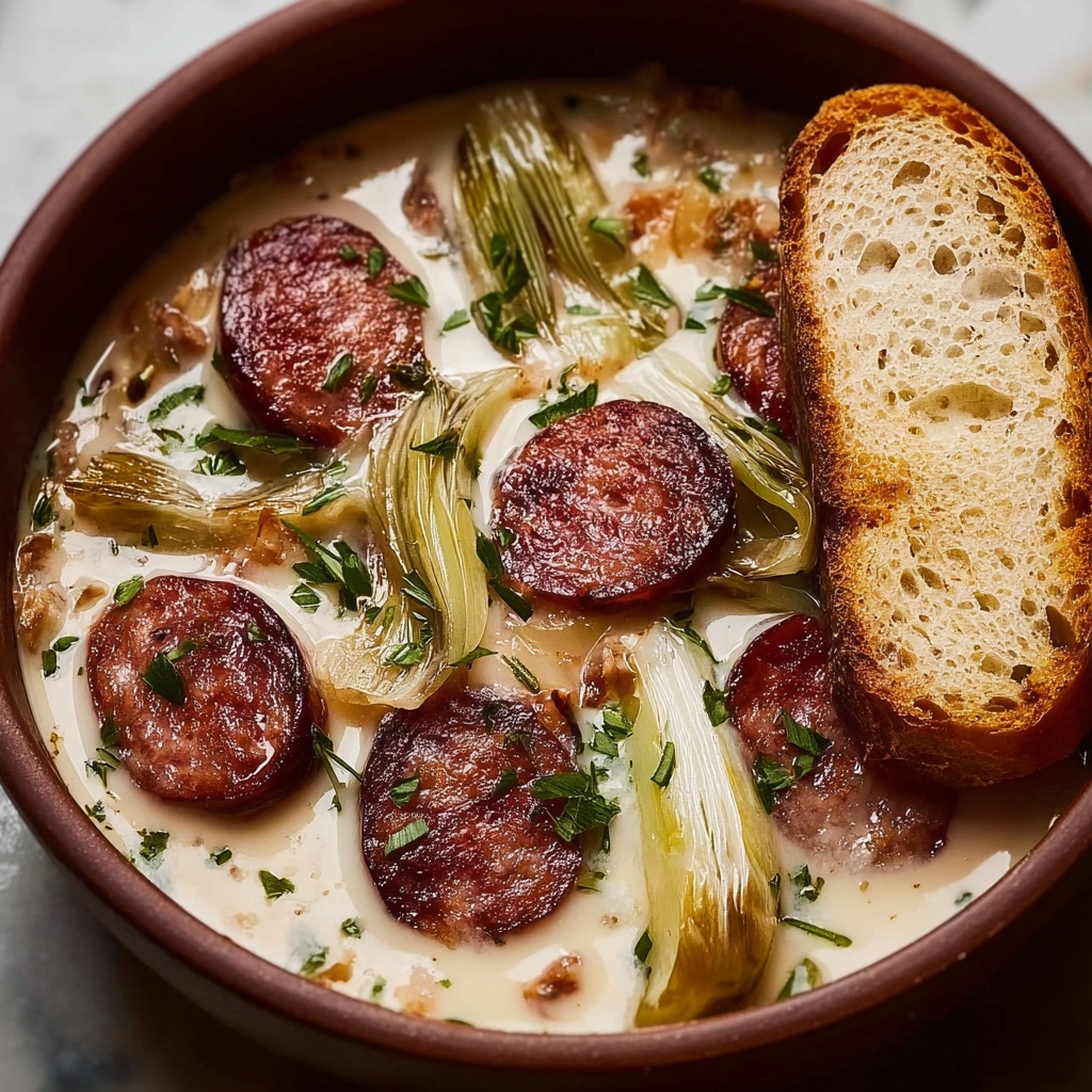 Smoked Sausage and Endive Fondue Recipe - Recipe Image