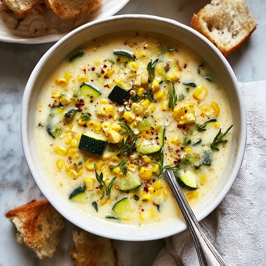 Summer Fresh Corn and Zucchini Chowder Recipe - Recipe Image
