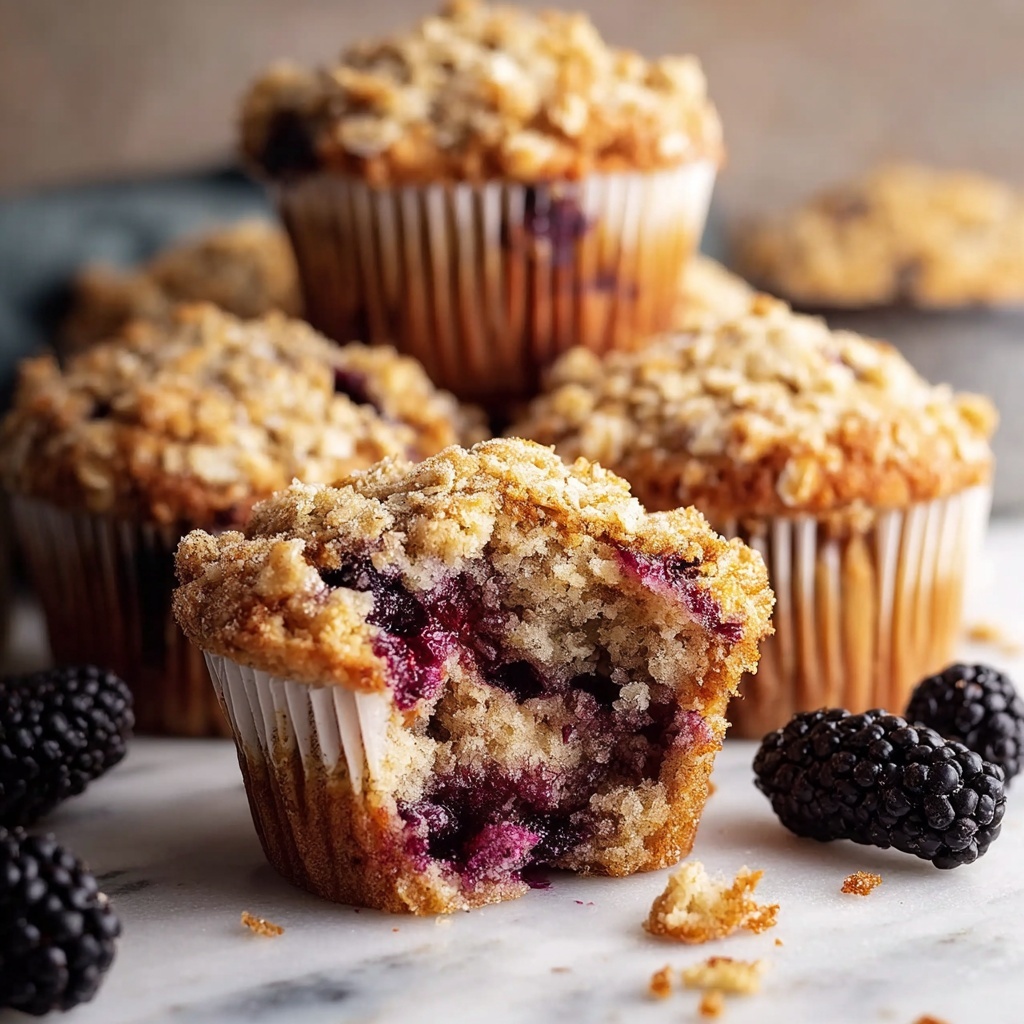 Blackberry Muffins with Oatmeal Streusel Recipe - Recipe Image