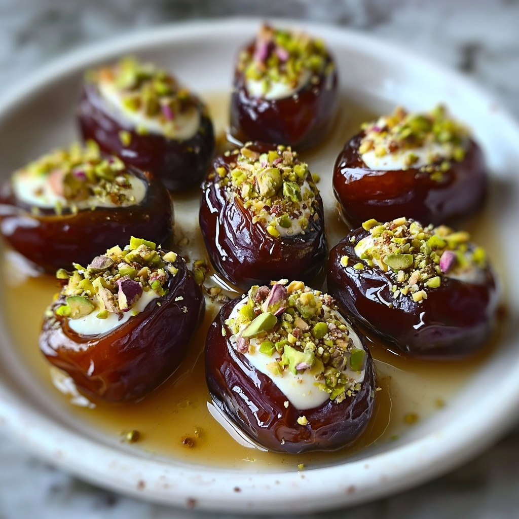Honey Pistachio Ricotta Stuffed Dates Recipe - Recipe Image