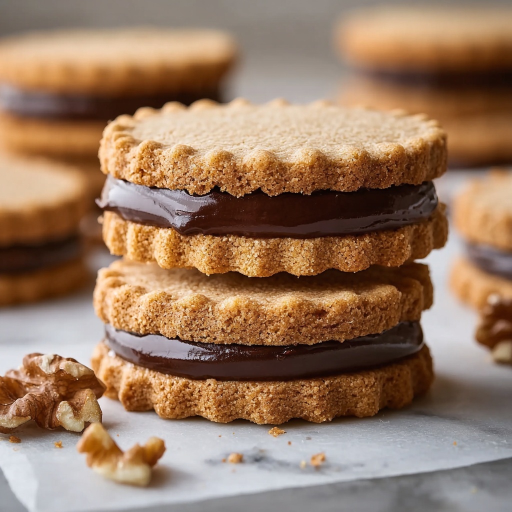 Hazelnut Shortbread Sandwich Cookies with Milk Chocolate Ganache Recipe - Recipe Image