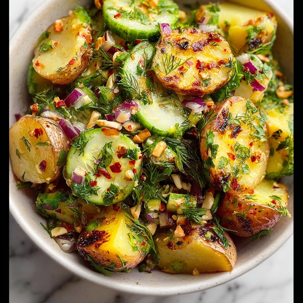Roasted Potato Salad with Fresh Herbs, Cucumber, and Pistachios Recipe - Recipe Image