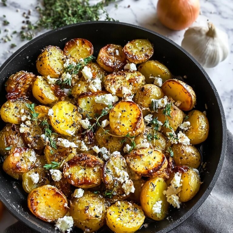 Roasted Potatoes with Baked Feta and Garlic Recipe