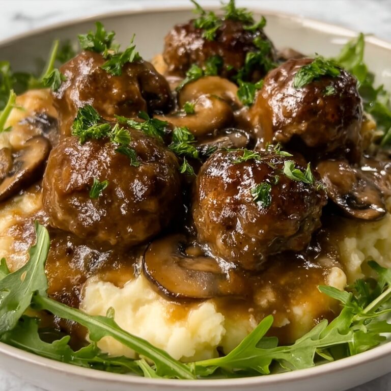 The Ultimate Salisbury Steak Meatballs with Mushroom Gravy Recipe