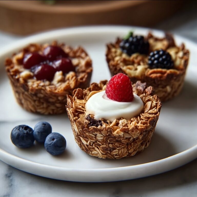 Healthy Homemade Granola Cups with Yogurt and Berries Recipe