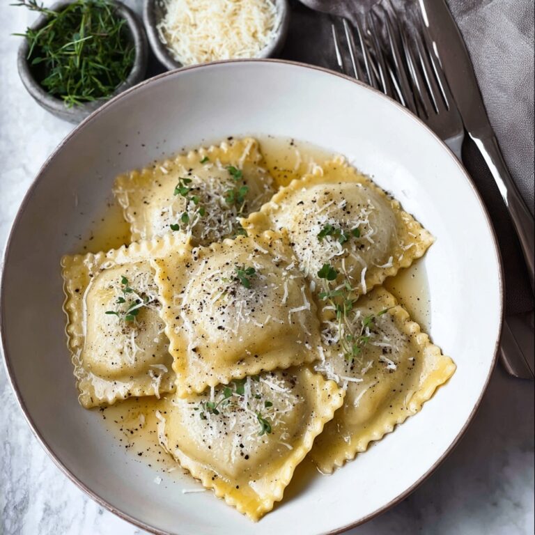 Ravioli With Pears & Cheese in Cacio e Pepe Sauce Recipe