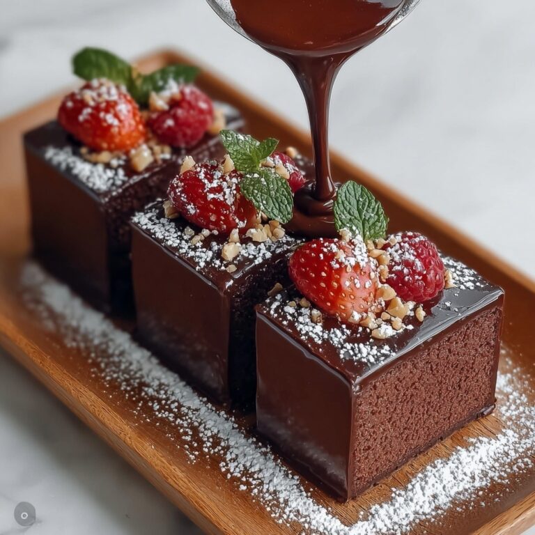 Chocolate Terrine Cake with Rich Ganache and Raspberry Garnish Recipe