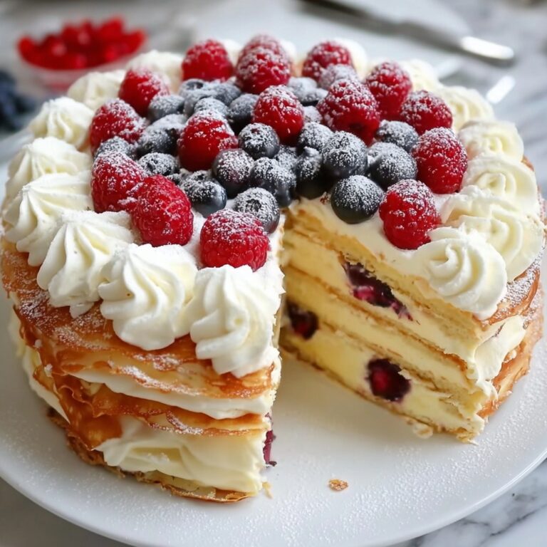 Puff Pastry Cream and Berry Cake Recipe