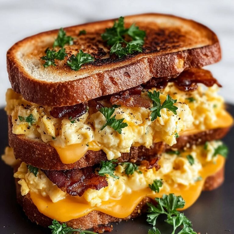 Breakfast Grilled Cheese Sandwich with Egg and Bacon Recipe