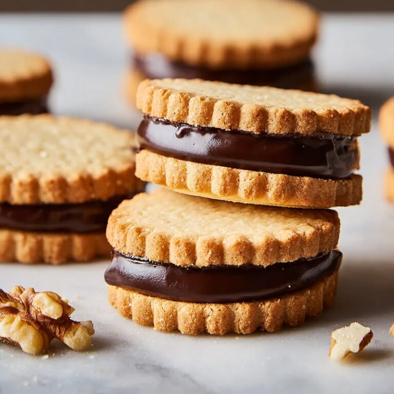 Hazelnut Shortbread Sandwich Cookies with Milk Chocolate Ganache Recipe
