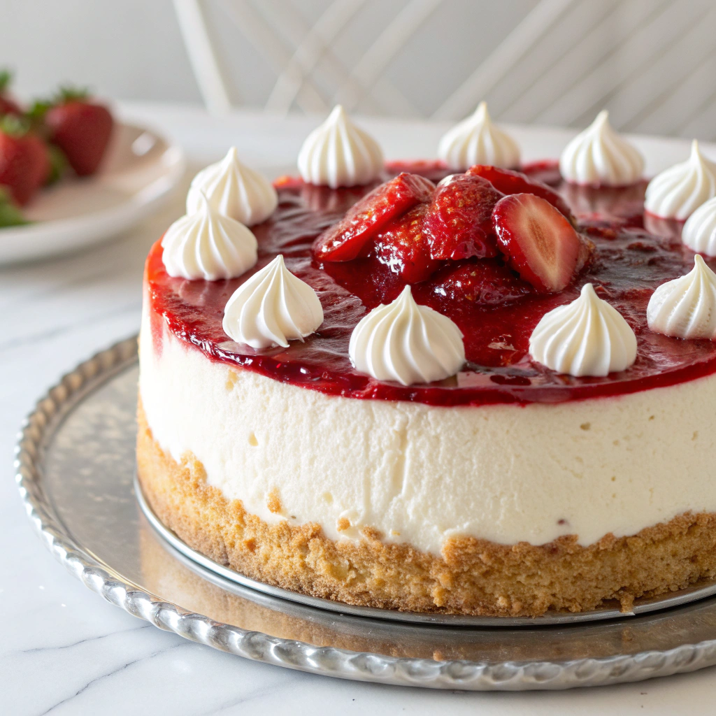 Strawberry Swirl Cheesecake Recipe - Recipe Image
