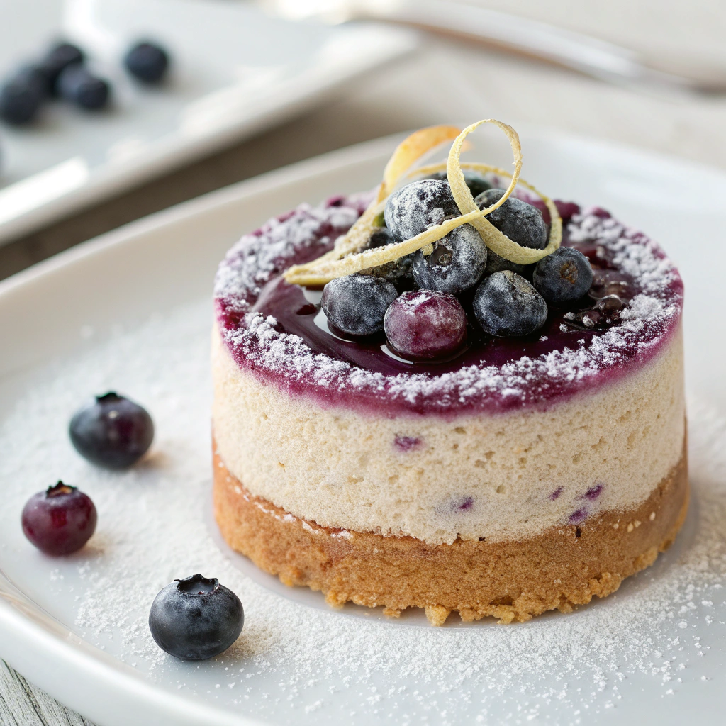 Almond Praline Blueberry Cake Recipe - Recipe Image