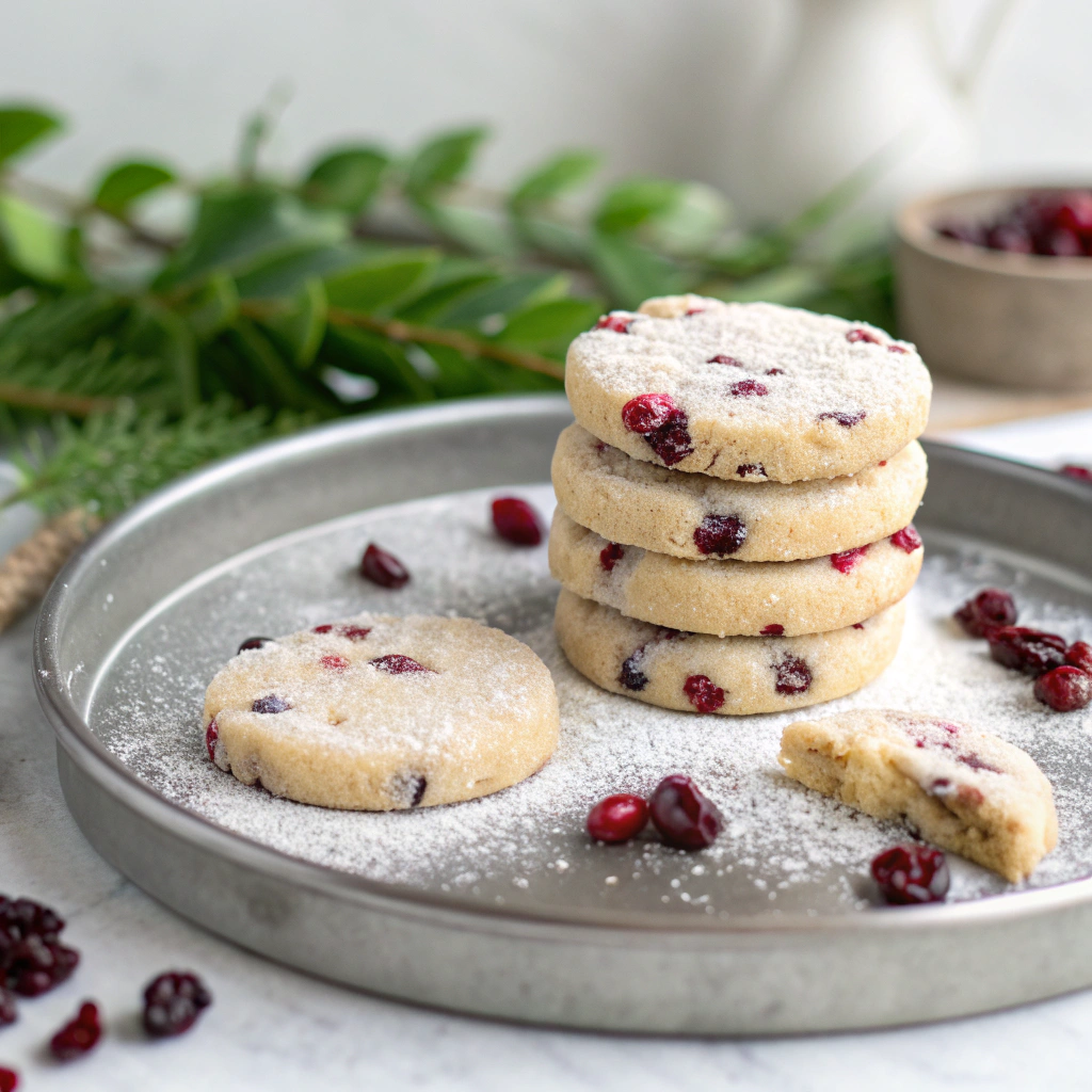 Cranberry Shortbread Cookies Recipe - Recipe Image
