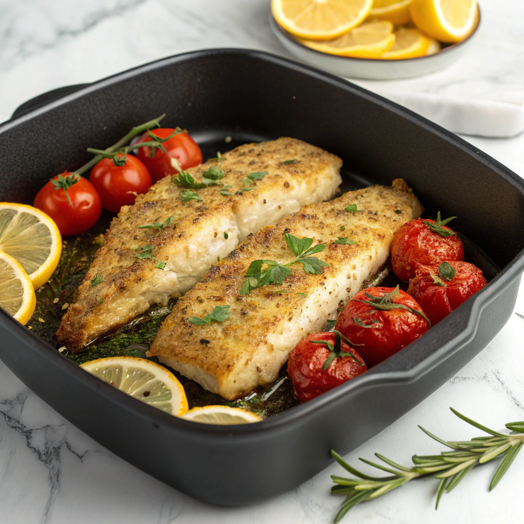 Simple Mediterranean Baked Fish Recipe - Recipe Image