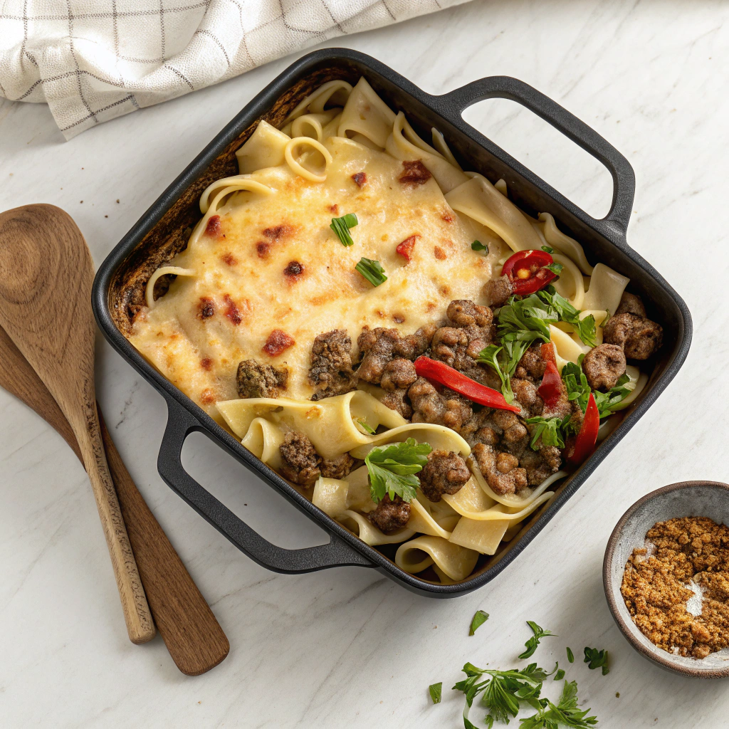 Beef Noodle Casserole Recipe - Recipe Image