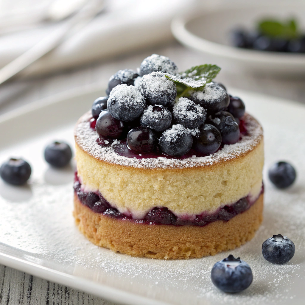 Almond Praline Blueberry Cake Recipe - Recipe Image
