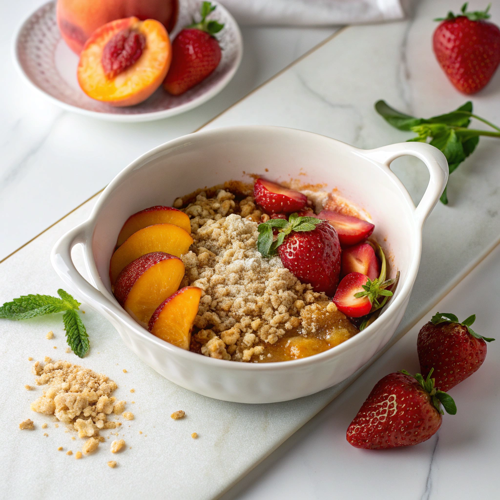 Strawberry Peach Crisp Dessert Recipe - Recipe Image