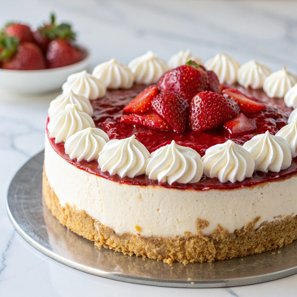 Strawberry Swirl Cheesecake Recipe - Recipe Image