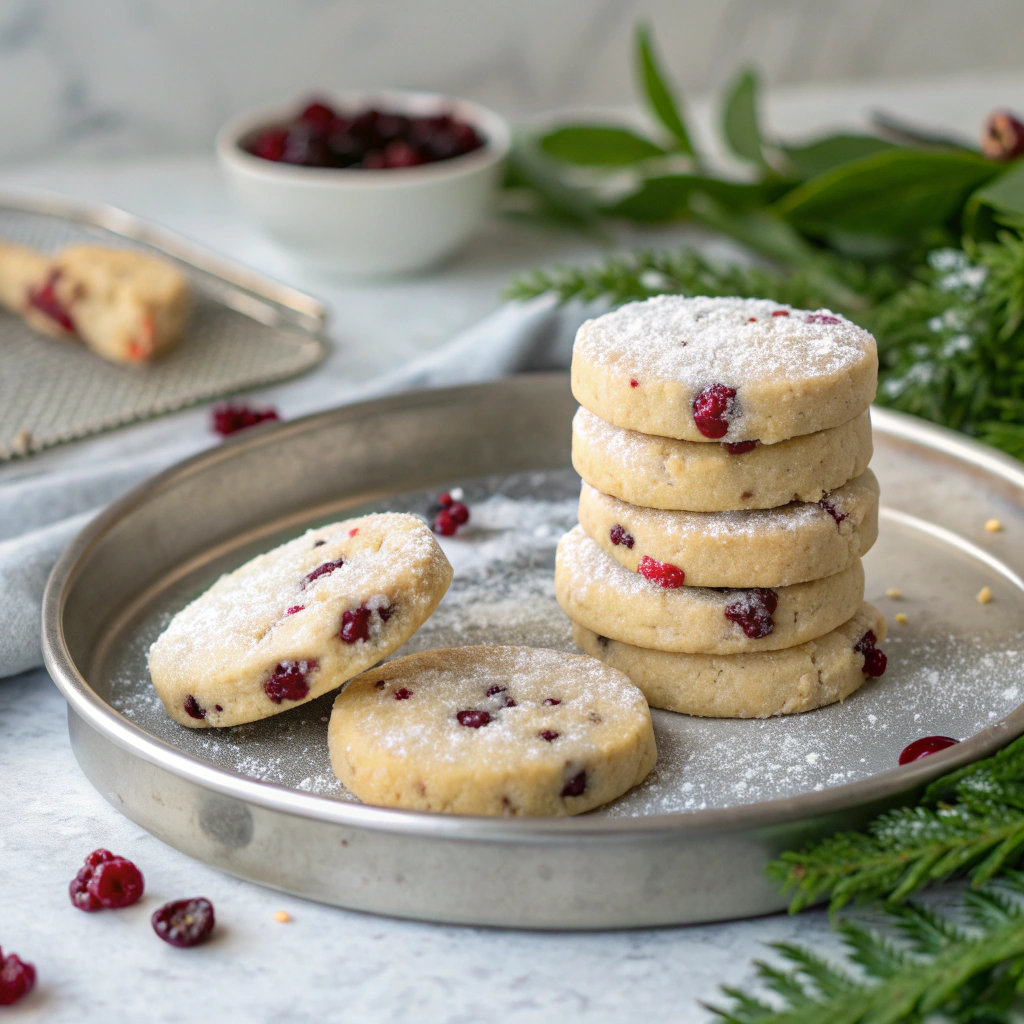 Cranberry Shortbread Cookies Recipe - Recipe Image