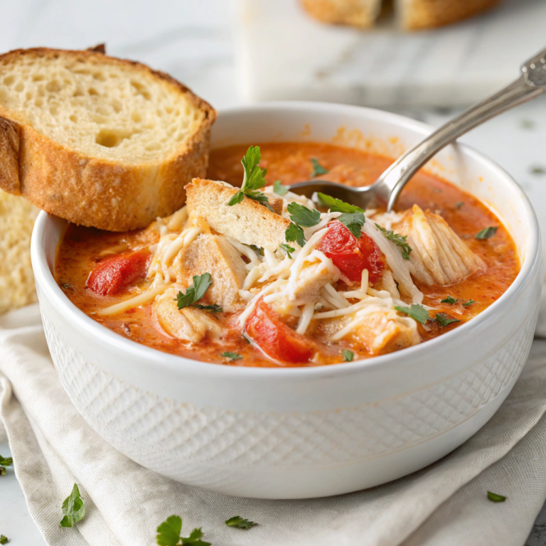 Crockpot Creamy Chicken Parmesan Soup Recipe