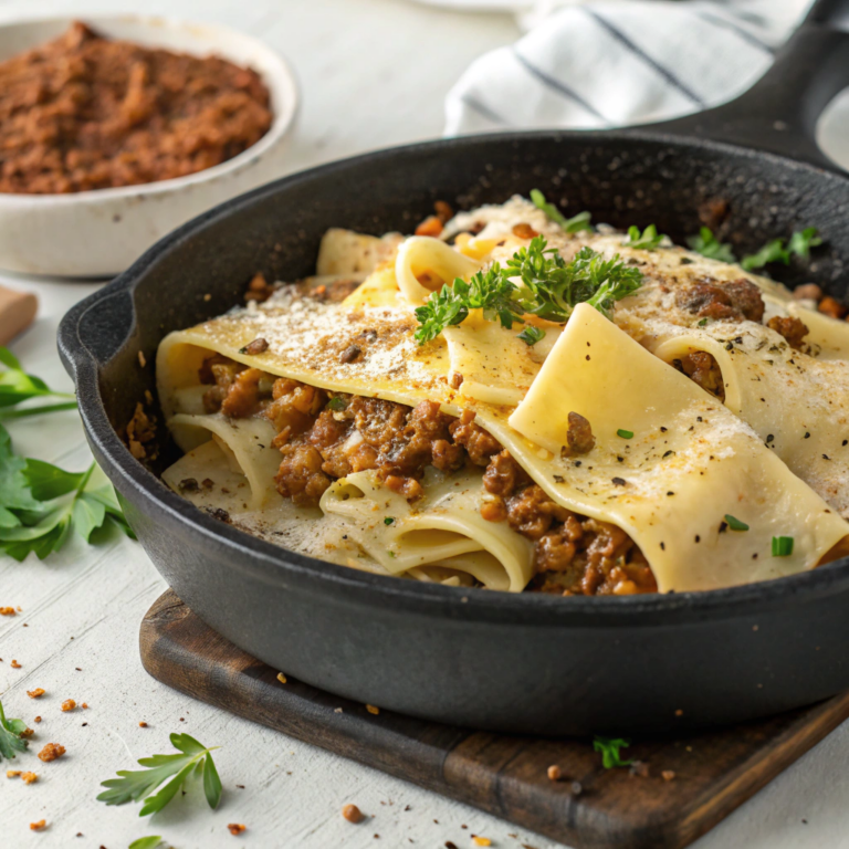 Smoky Skillet Lasagna with Crispy Lentils Recipe