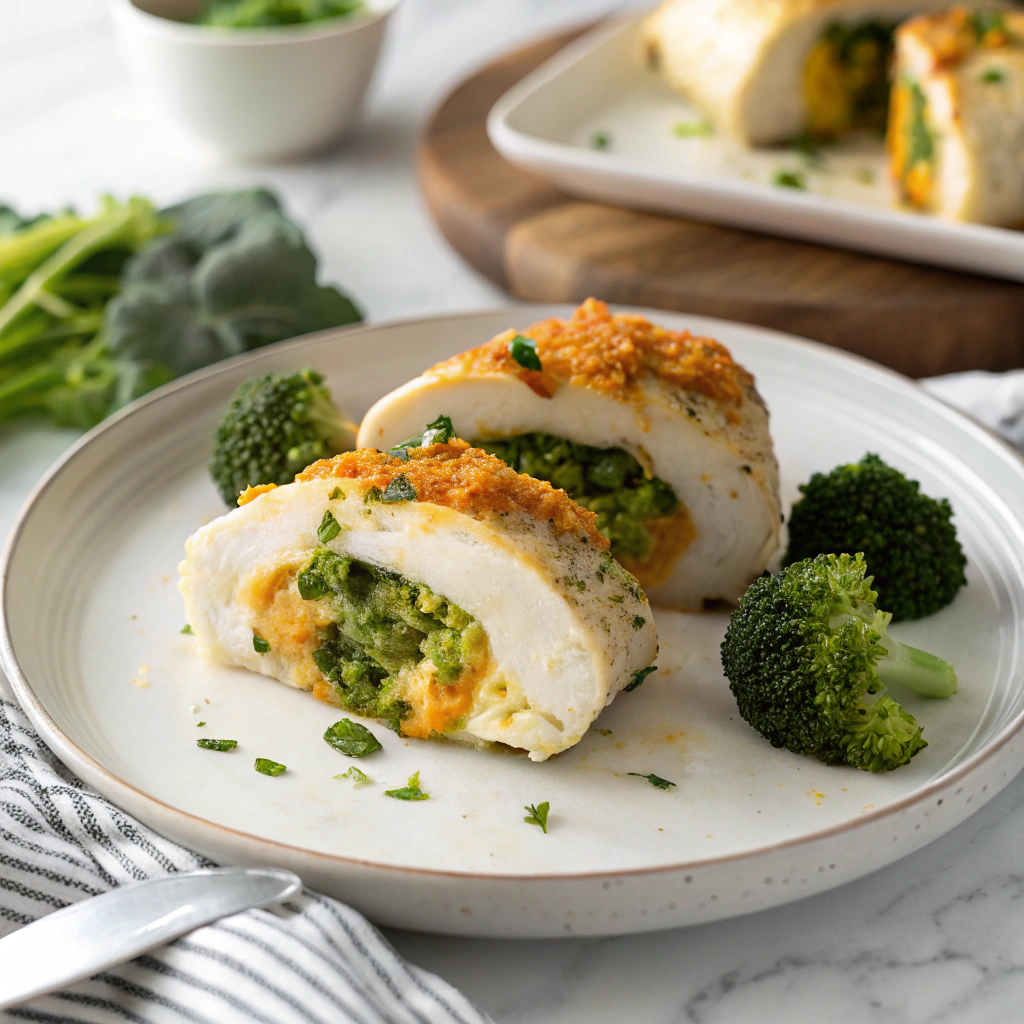 Broccoli Cheddar Stuffed Chicken Recipe - Recipe Image