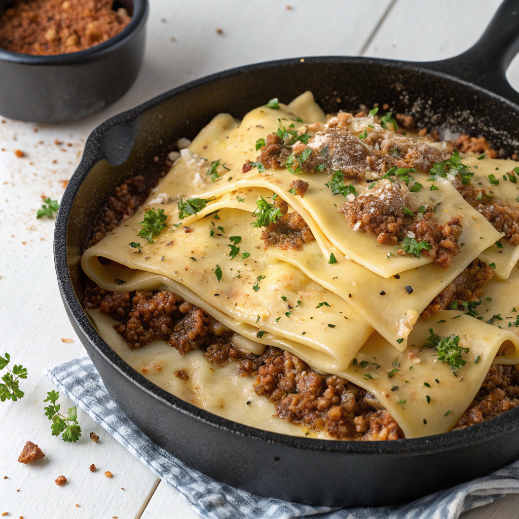 Smoky Skillet Lasagna with Crispy Lentils Recipe - Recipe Image