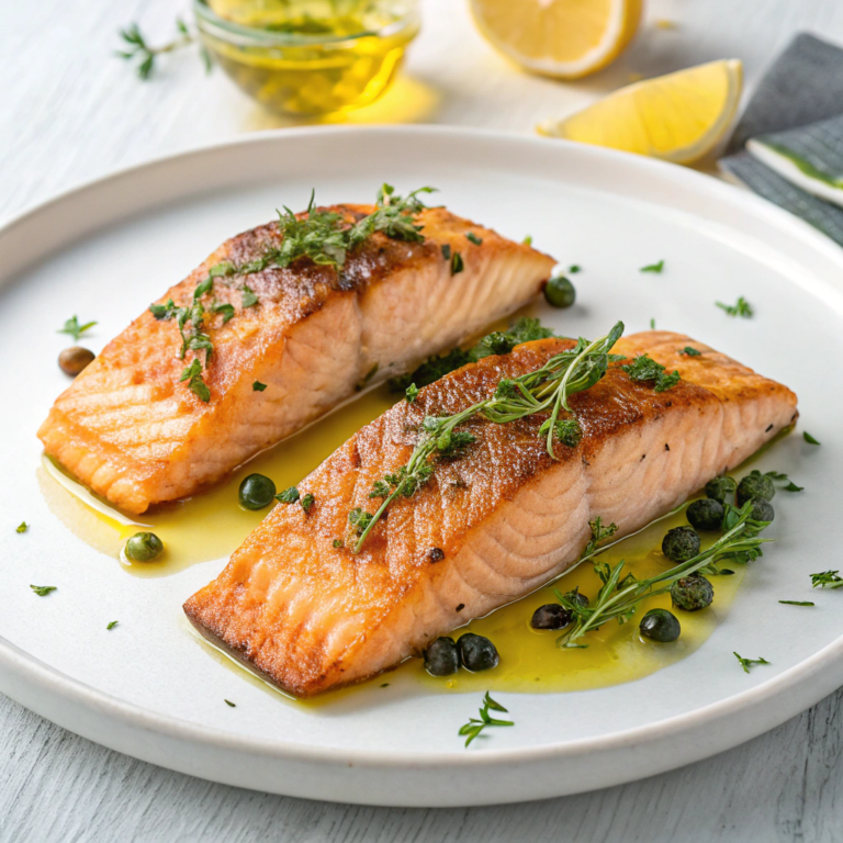 Seared Tuna Steaks with Lemon, Caper & Parsley Butter Recipe