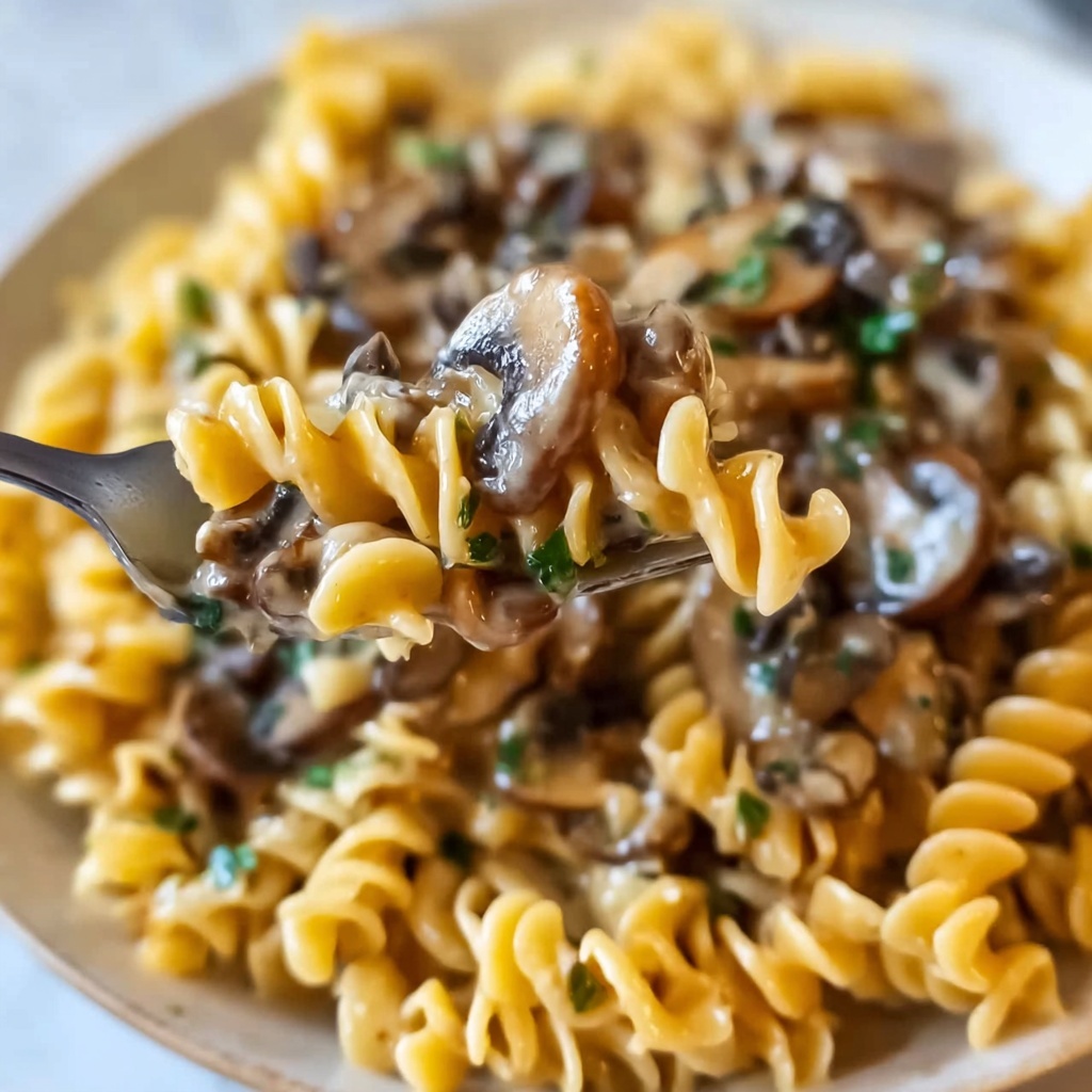 Creamy Mushroom Stroganoff with Egg Noodles Recipe - Recipe Image