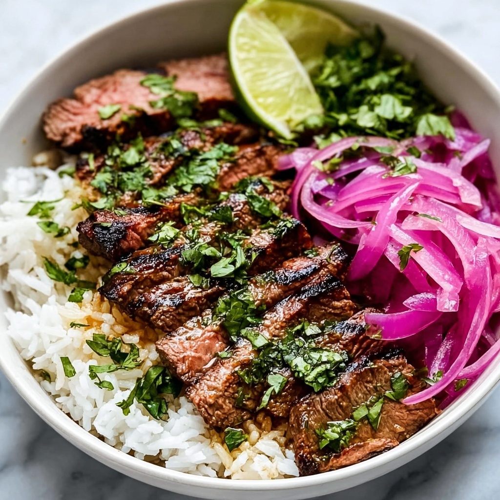 Skirt Steak Rice Bowls with Chimichurri Sauce Recipe - Recipe Image