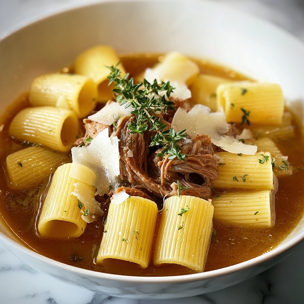Slow Cooked Braised Beef Brisket Rigatoni with Tarragon Recipe - Recipe Image