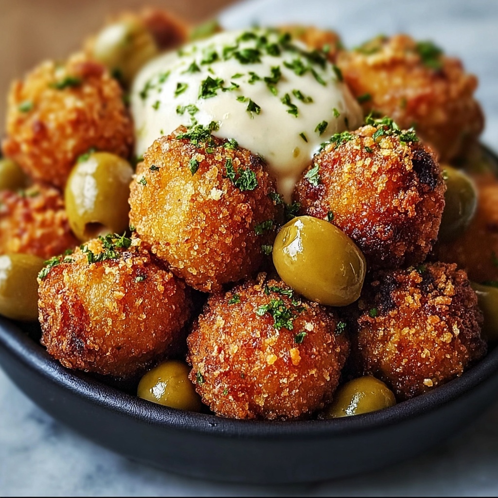 Fried Olives with Garlic Aioli Recipe - Recipe Image