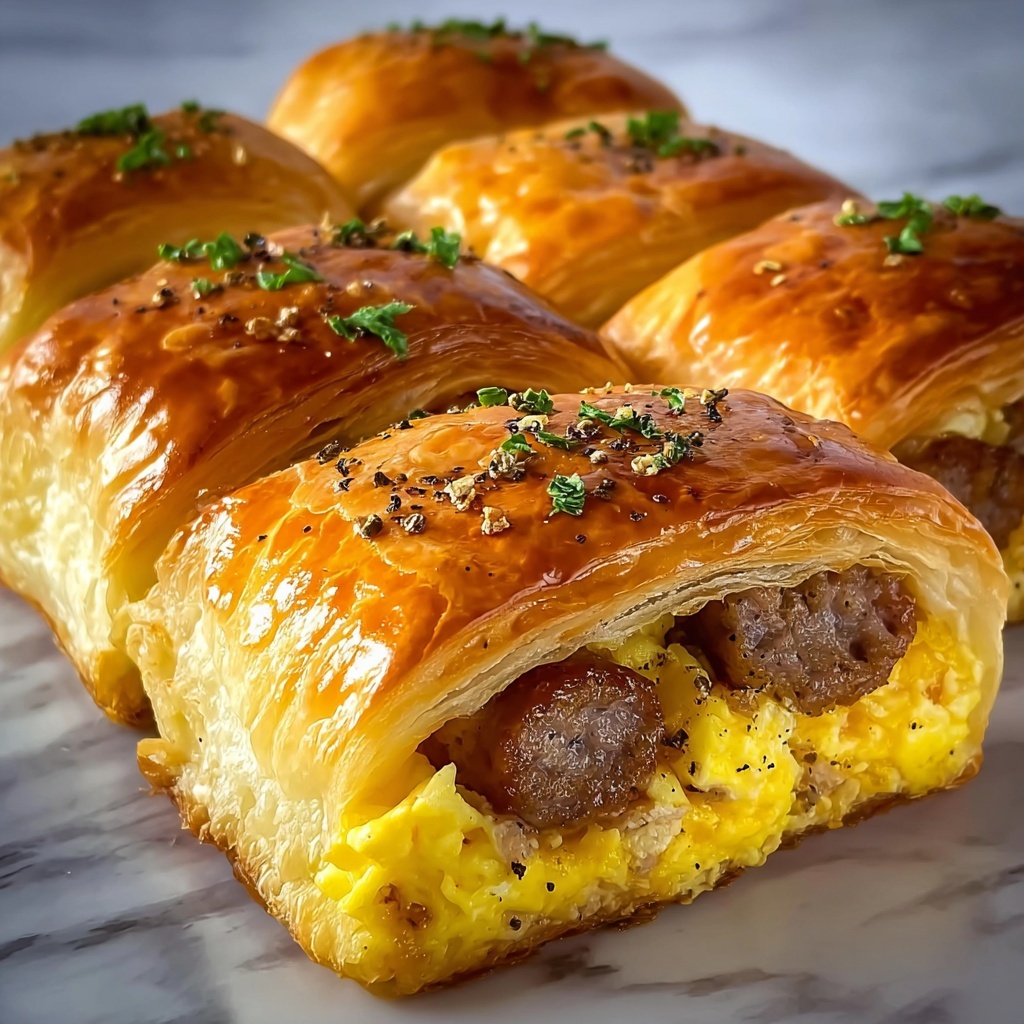 Sausage, Egg, and Cheese Breakfast Roll-Ups Recipe - Recipe Image