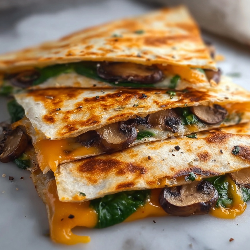 Baked Spinach Mushroom Quesadillas Recipe - Recipe Image