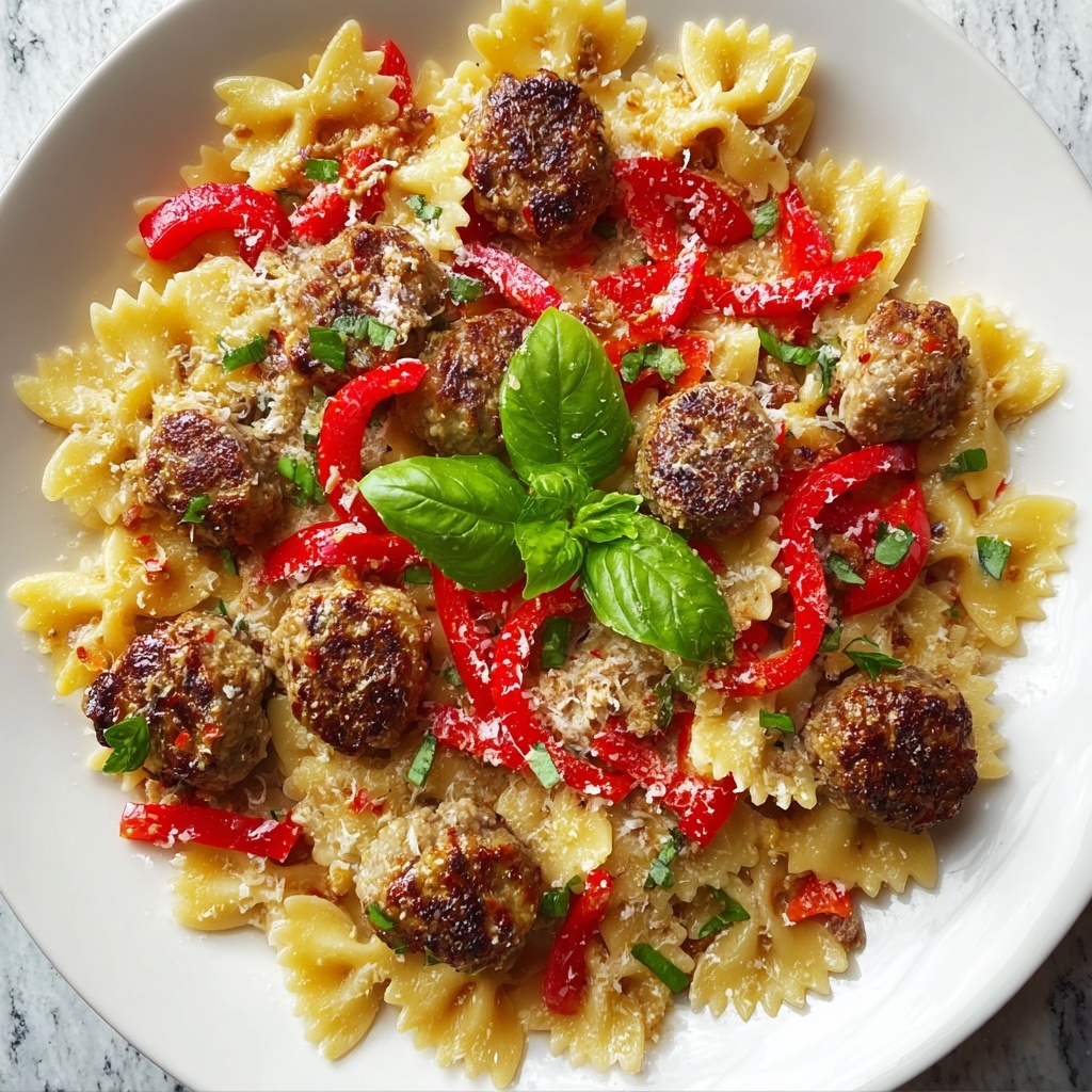 Italian Sausage and Bow Tie Pasta in Creamy Tomato Sauce Recipe - Recipe Image