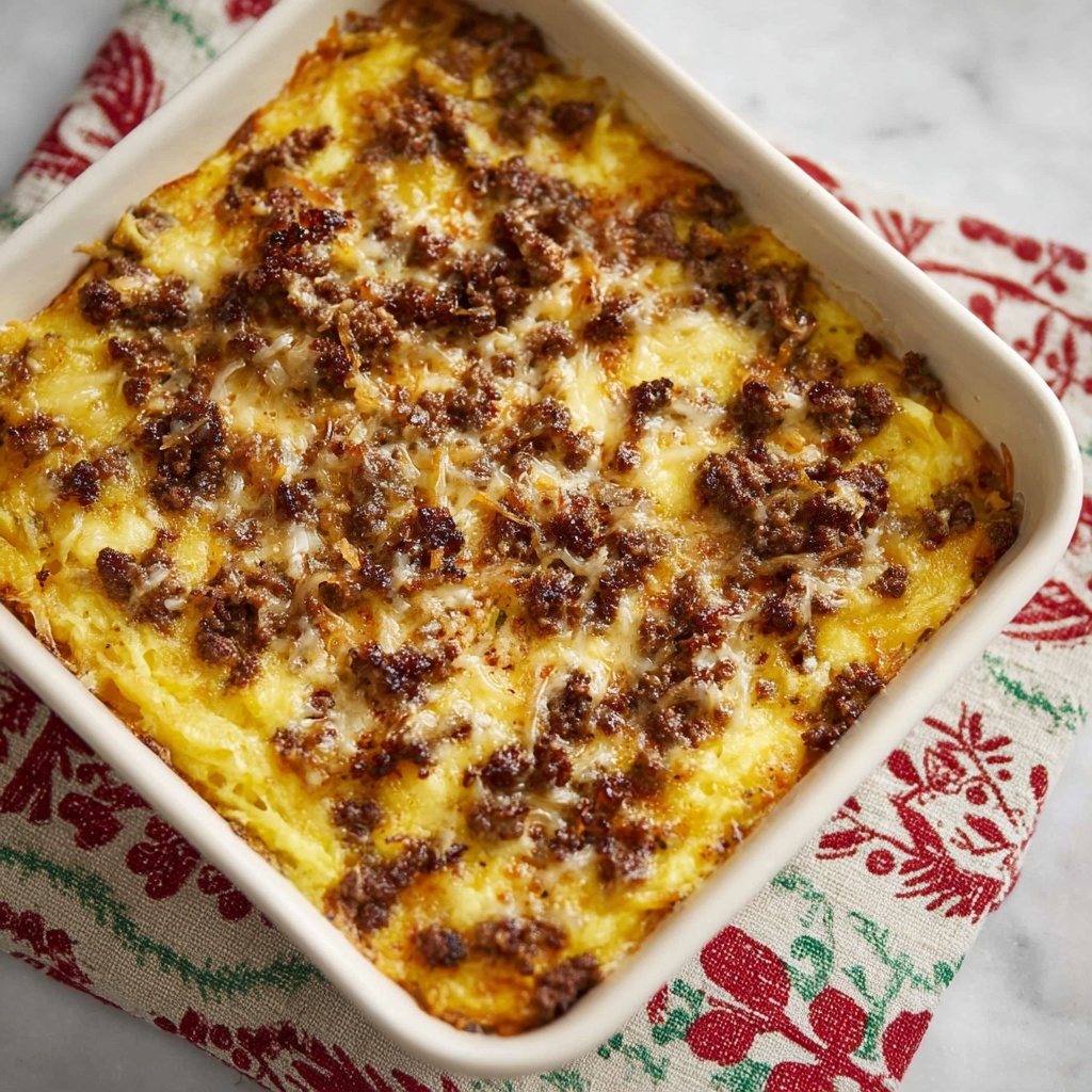 Sausage Hash Brown Breakfast Casserole Recipe - Recipe Image