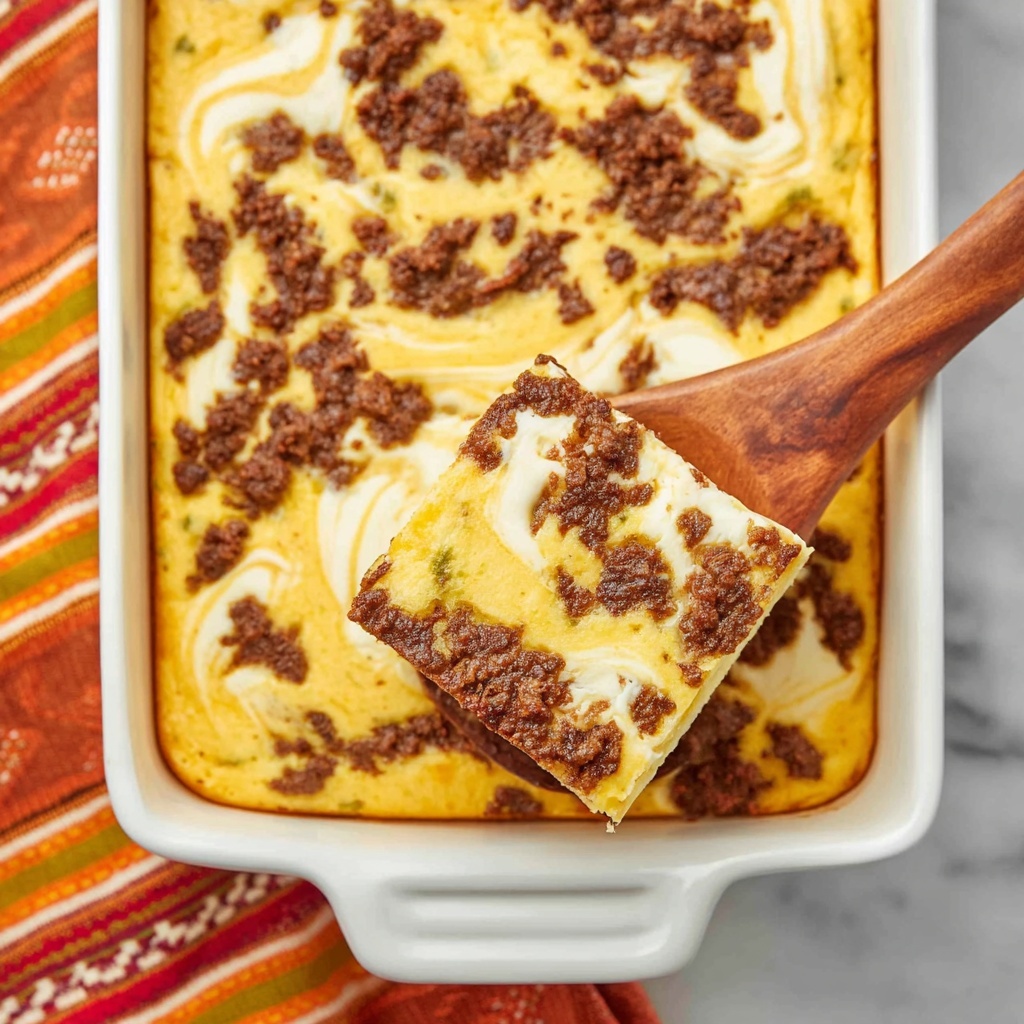 Spicy Taco-Style Mexican Cornbread with Sausage and Cheddar Recipe - Recipe Image