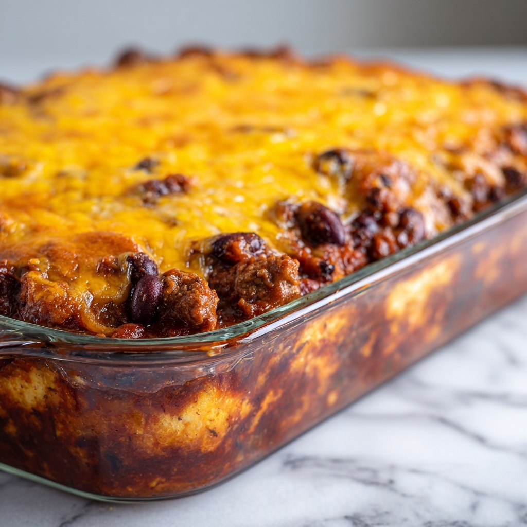 Chili & Cornbread Casserole Recipe - Recipe Image
