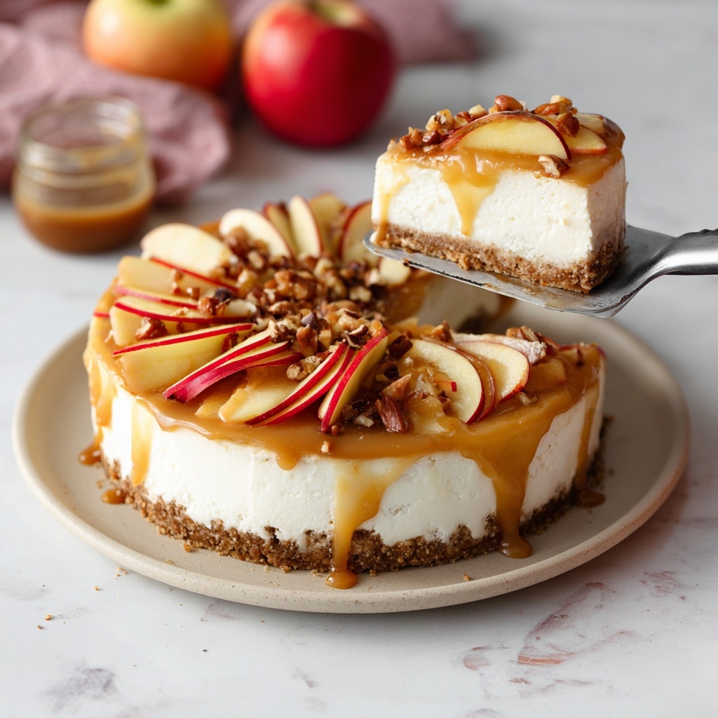 No Bake Caramel Apple Cheesecake Recipe - Recipe Image