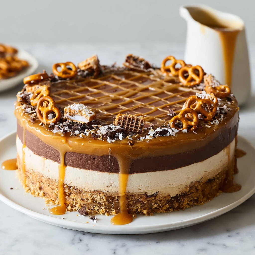 Caramel Chocolate Vegan Tofu Cheesecake Recipe - Recipe Image