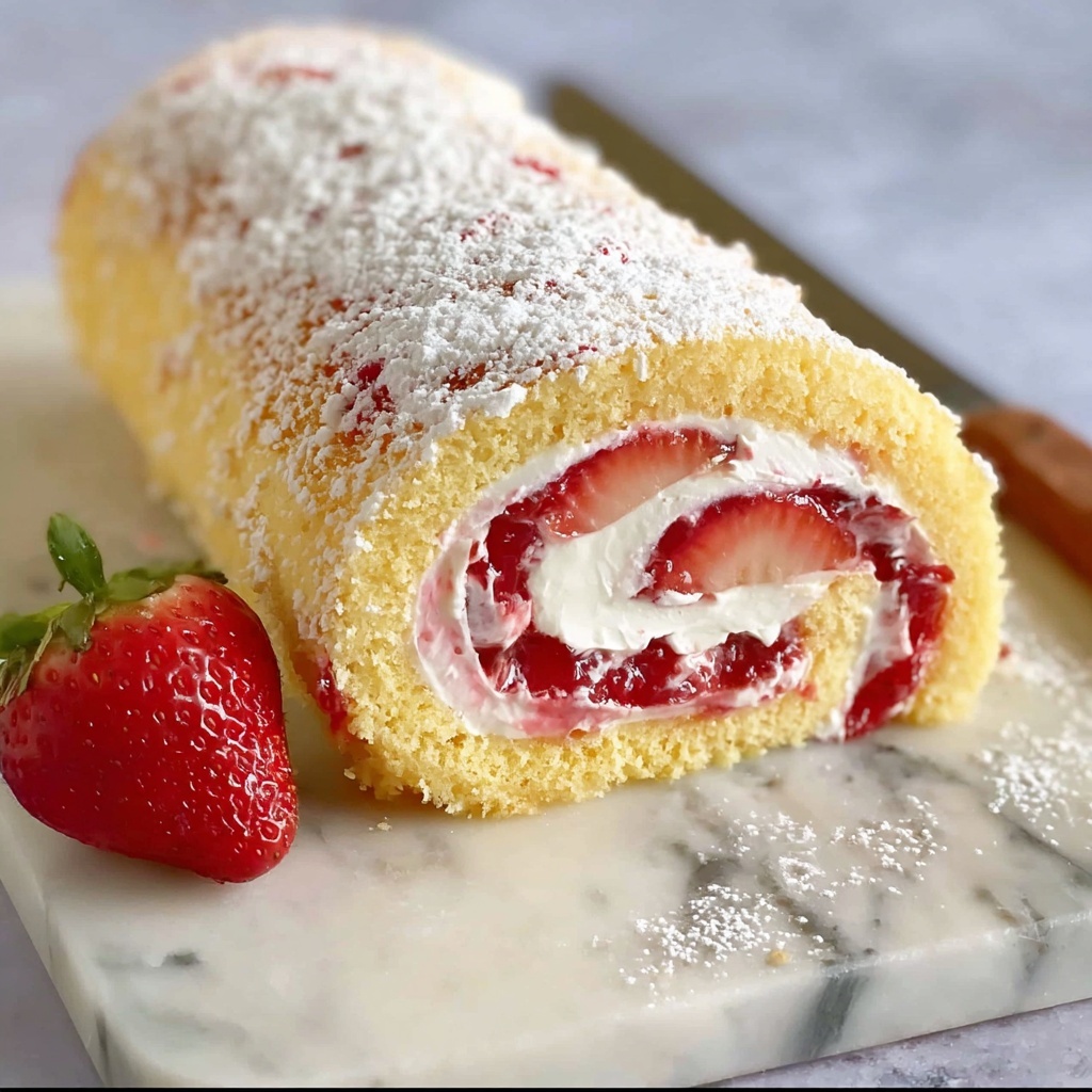 Strawberry Shortcake Cake Roll Recipe - Recipe Image